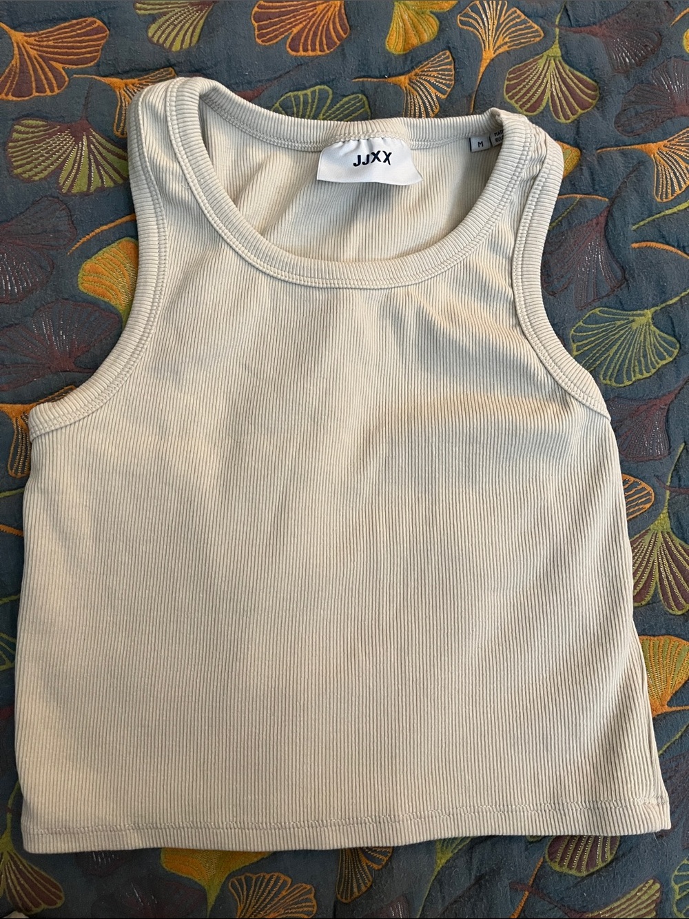 Cream Ribbed Tank Top